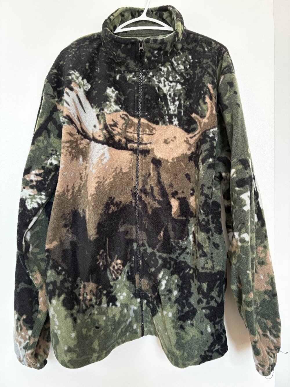 Mountain Ridge Moose Zip Up Sweater